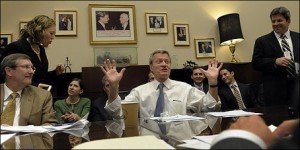 US Senators Conrad (D-ND) and Baucus (D-MO) are shown here seated. US Senators Conrad (D-ND) and Baucus (D-MO)
